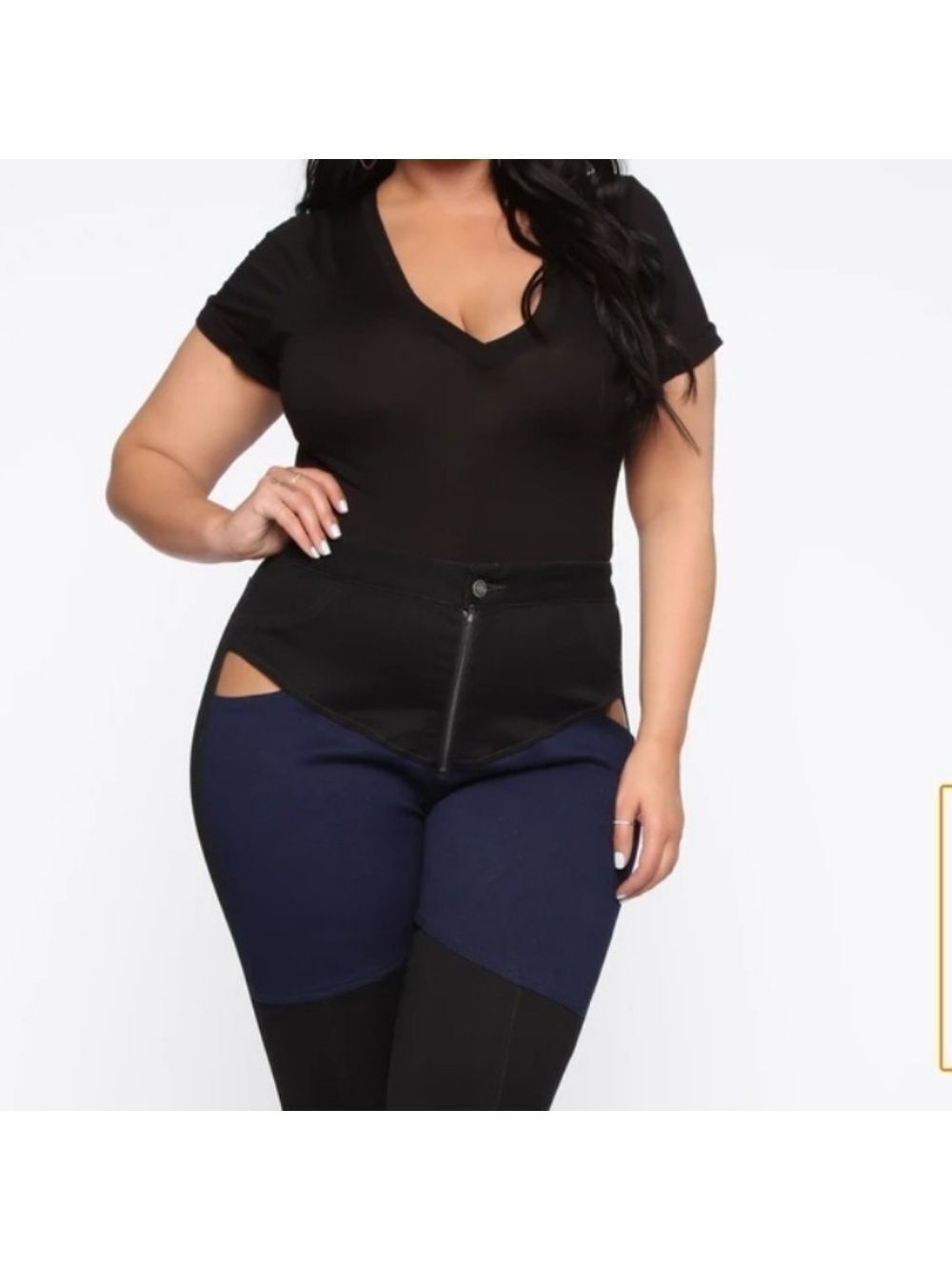 Fashion Nova Open Heart Cutout High Rise Jeans